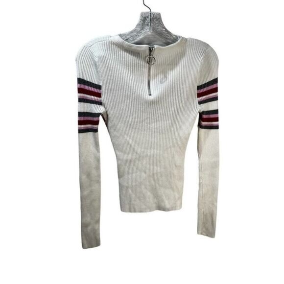 STRIPED Cropped Sweater‎ Retro Style Knit Medium NWOT - Picture 2 of 5